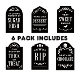 Tombstone Cupcake Toppers | Halloween Gravestone Party Decor | Cemetery Graves cupcake toppers
