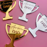 Awesome Dad trophy mini cupcake topper (4Pk)