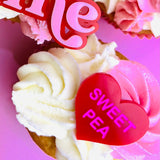 Conversation heart mini toppers